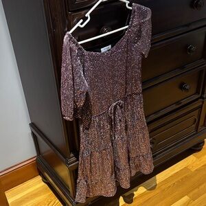 Speechless Kids Sequin Dress in Black and Pink